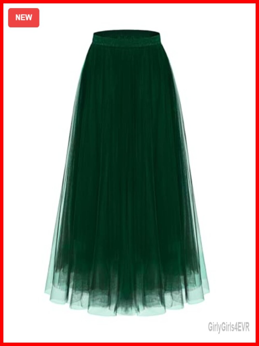 Women's 2-Layer Tulle Long Skirt A-Line Flowy Summer Work Party
